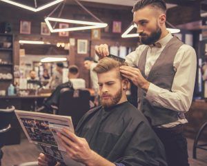 At the barber shop