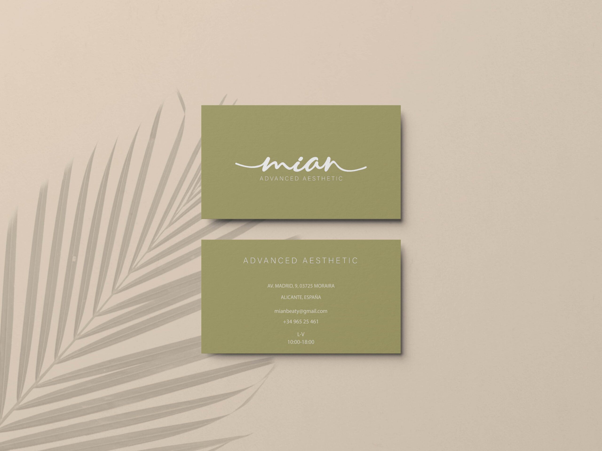 Logotipo Mian Advanced aesthetic tarjetas