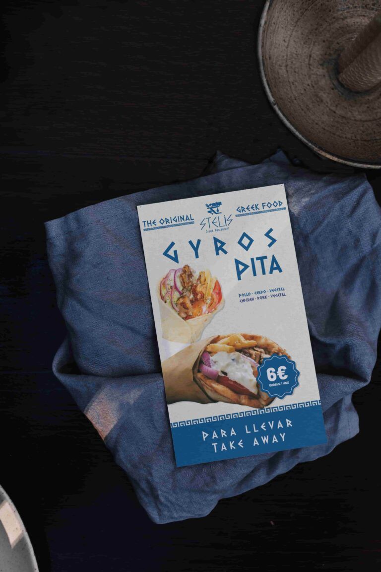 Diseño de flyer para un restaurante griego