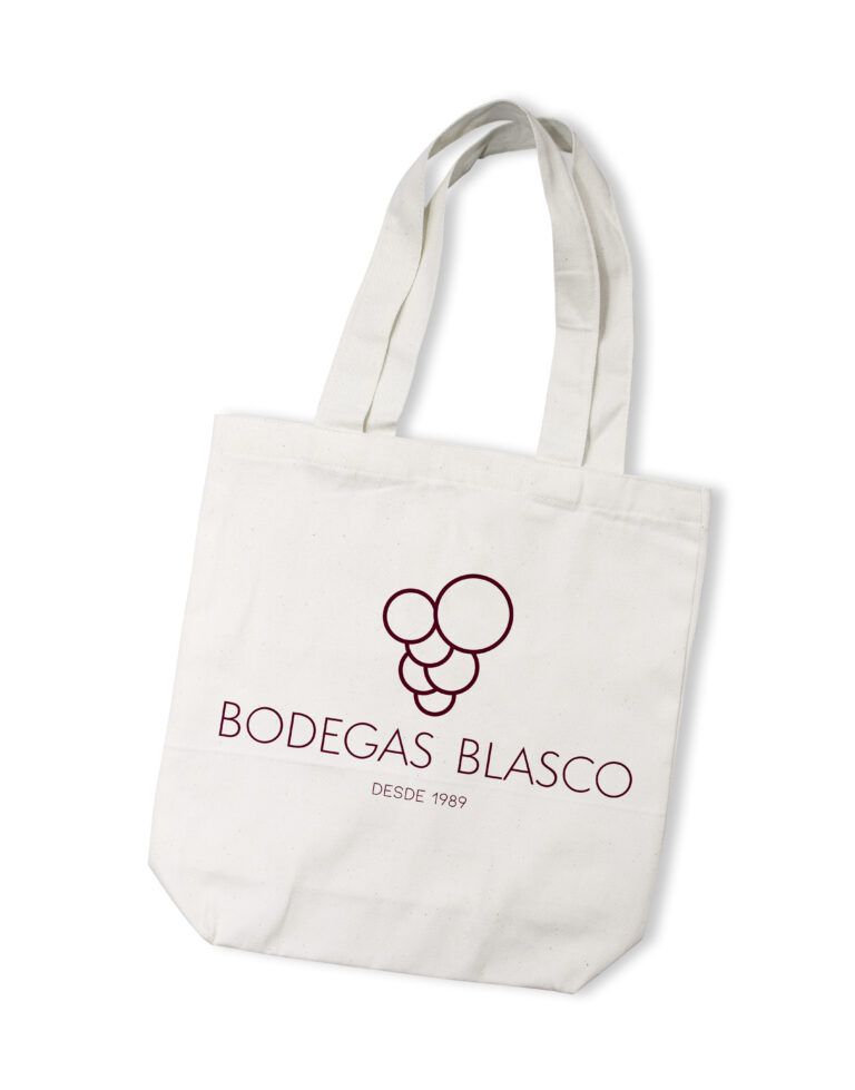 White cotton bag on white isolated background