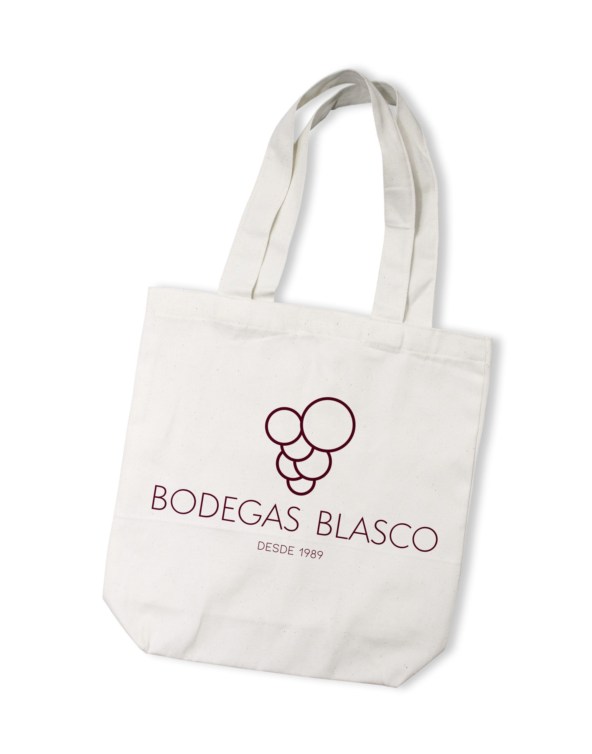 White cotton bag on white isolated background